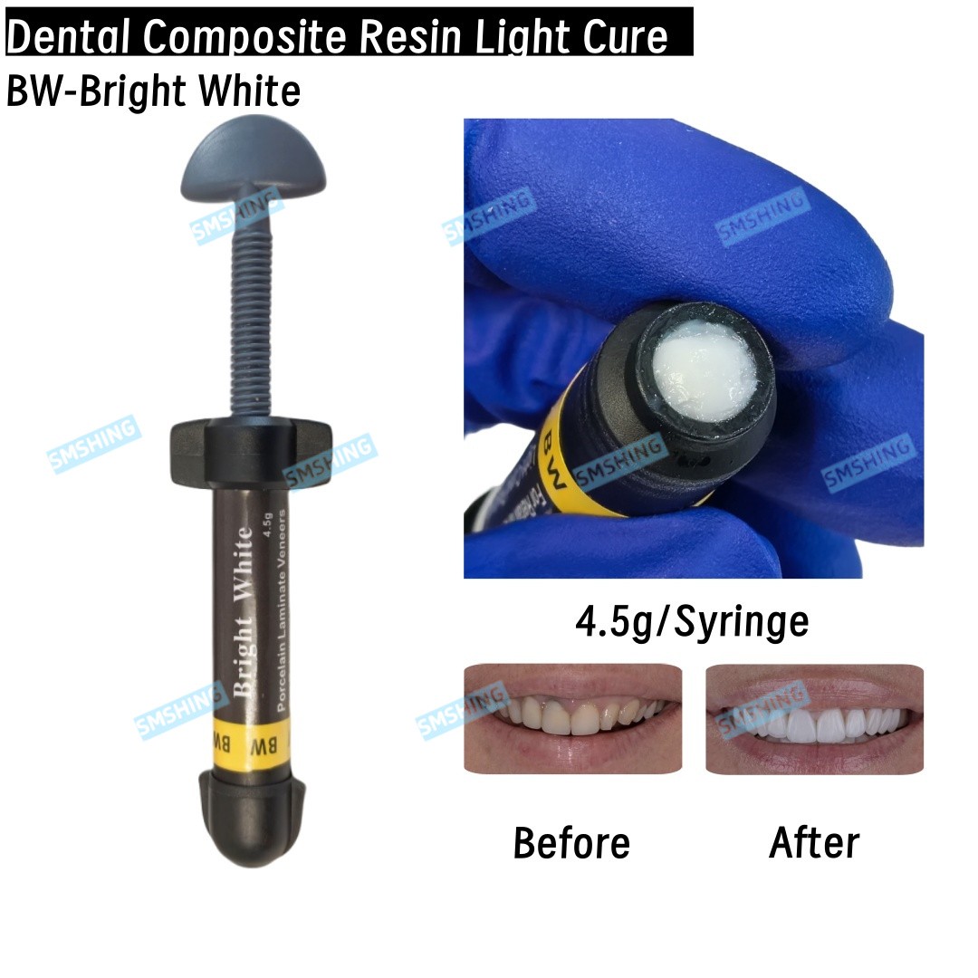 Dental Veneer Light Cure Composite Resin Hybrid Aesthetic Bright White 4.5g