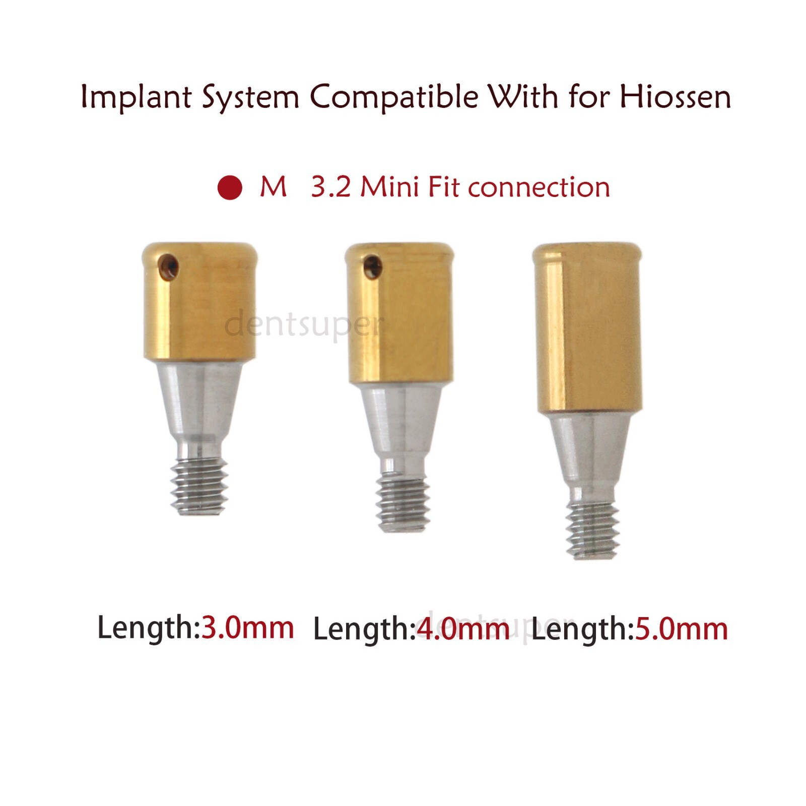 Dental Mini/Regular Core Tool Male Caps Kit Overdenture fit for Hiossen 3/4/5/mm