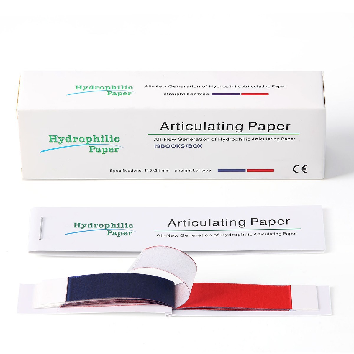 AZDENT Dental Articulating Papers Double Sided Strips Red/Blue Thick Bite Paper