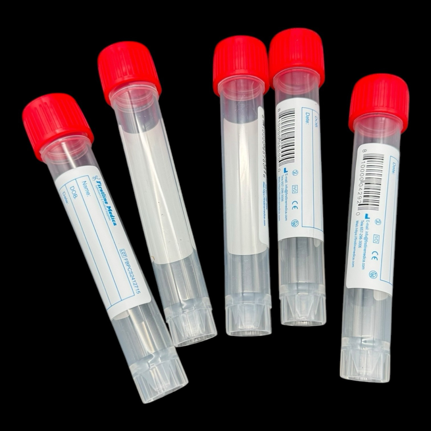 10mL Self-Standing Transport Tubes with Red Screw Cap – 2000 pcs/Case