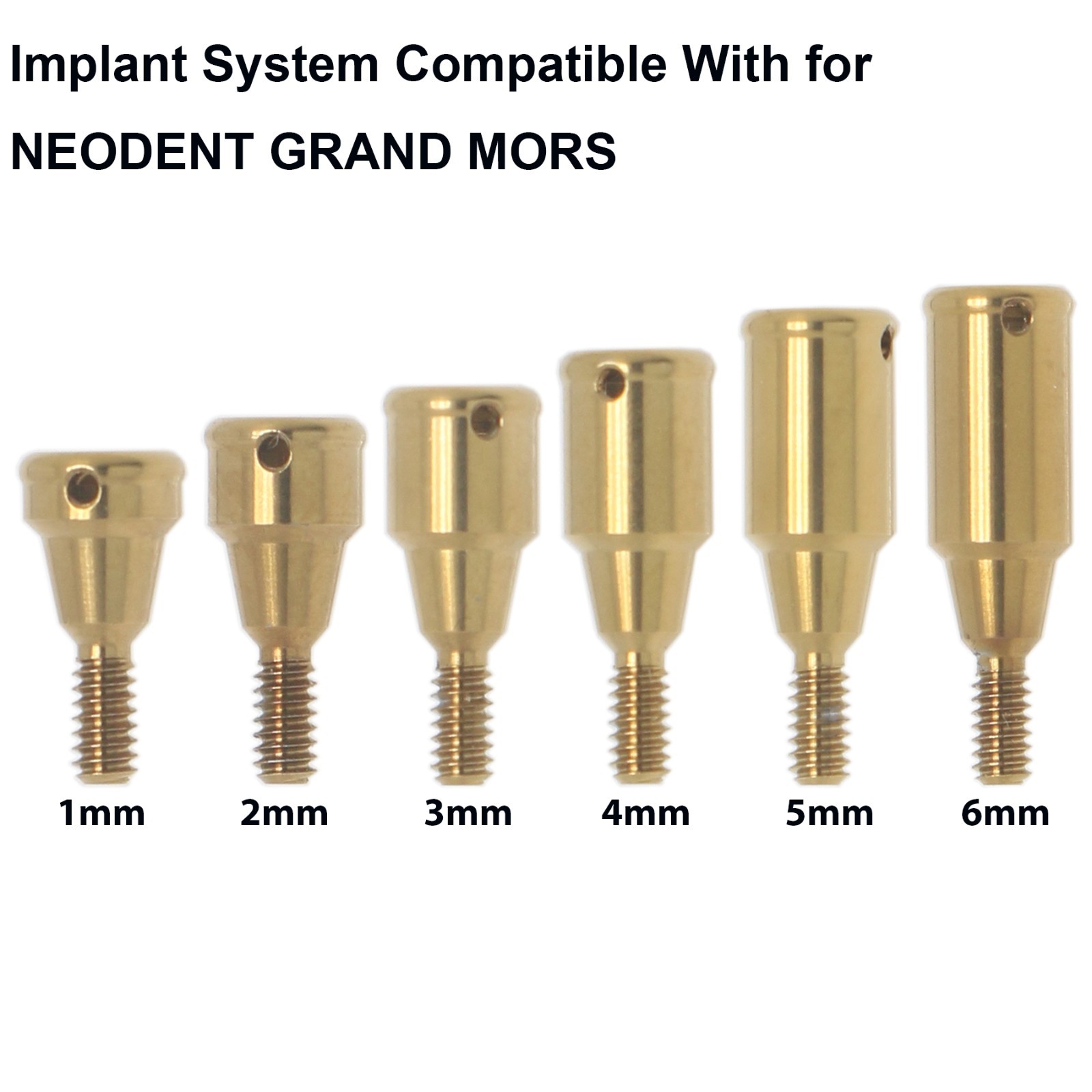 Dental Overdenture Locator Abutment 1-6mm & Male Cap Kit For NEODENT GRAND MORSE