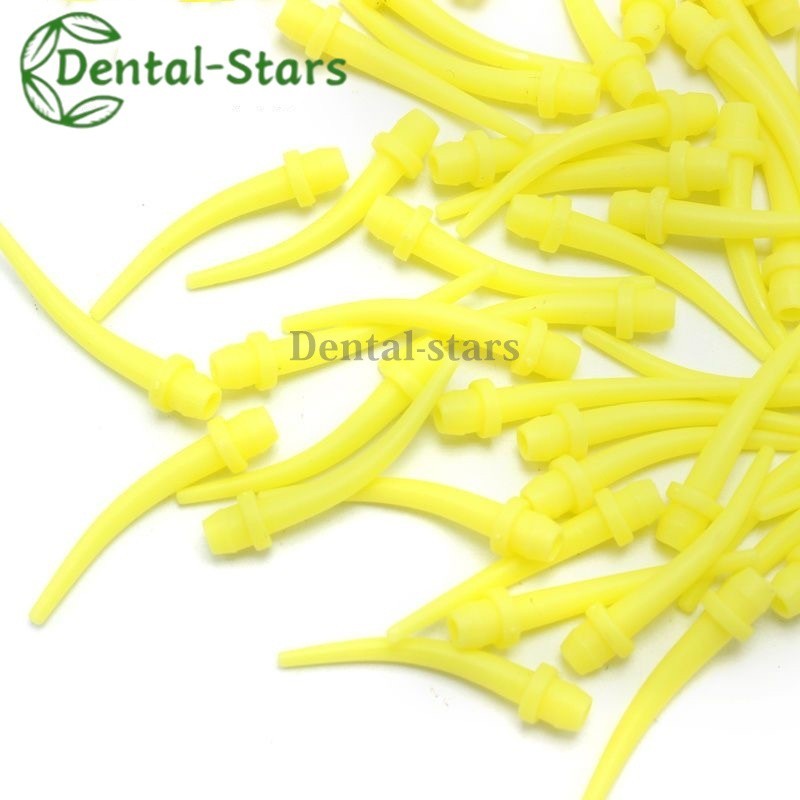 50/1000Pcs Dental Disposable Intra Oral Impression Mixing Tips Yellow