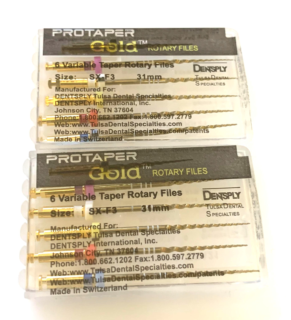 2 x Dentsply ProTaper Gold Files Assorted SX-F3 31mm