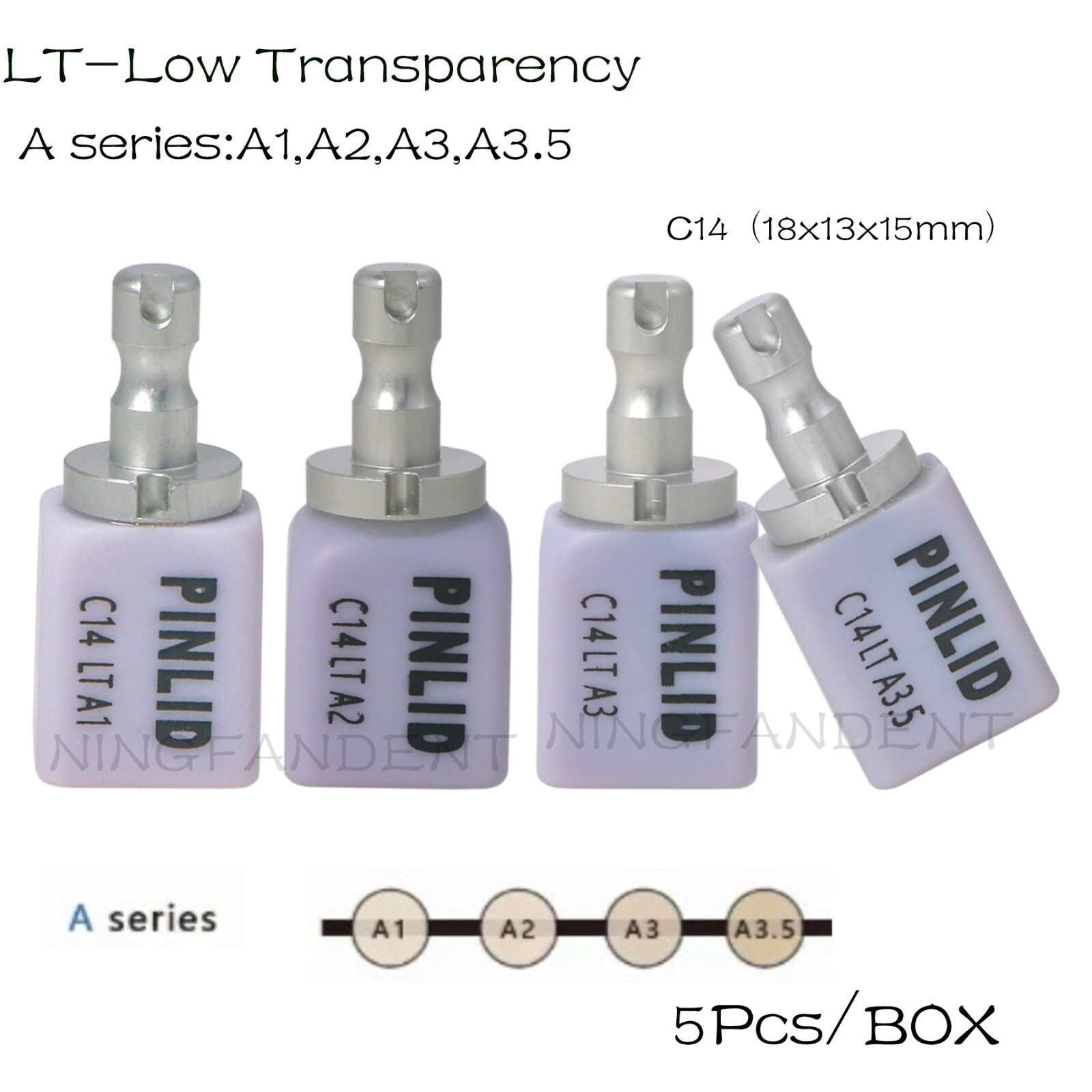US Glass Ceramic Lithium Disilicate HT/LT C14 e.max CAD CEREC Blocks InLab 5/Pk