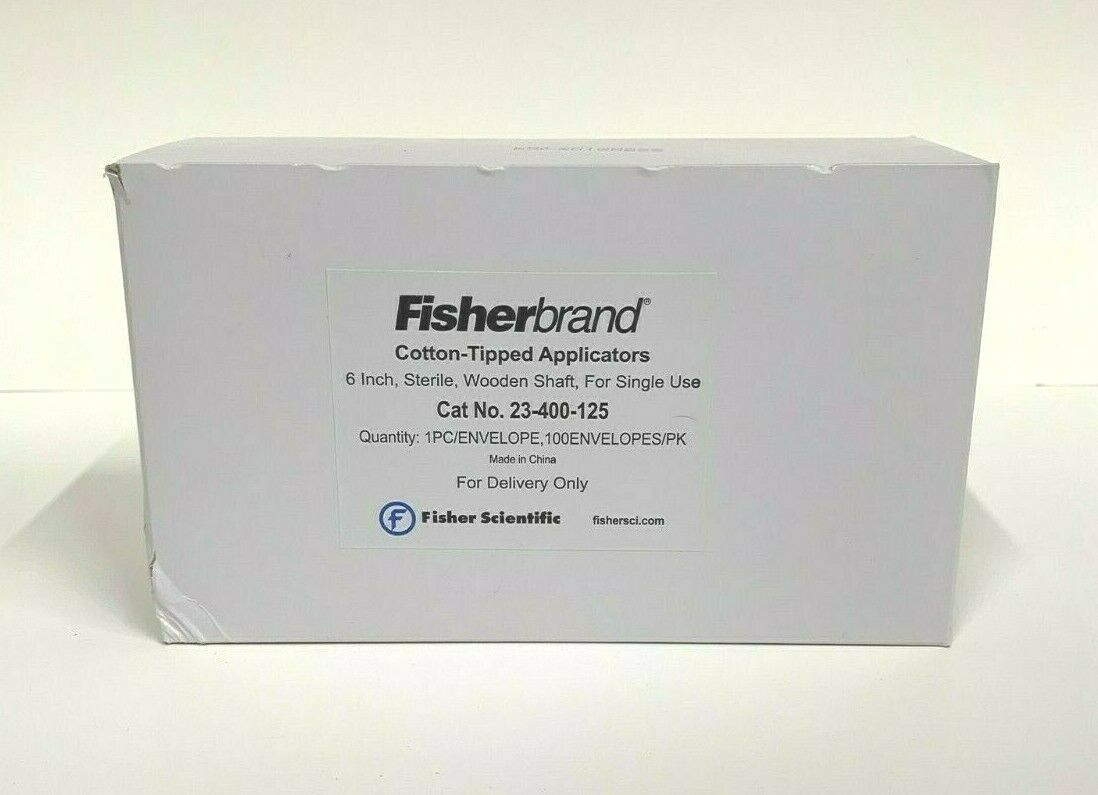 Fisherbrand 23-400-125 Cotton Tipped Applicators 6″ Wooden Shaft – Box of 100