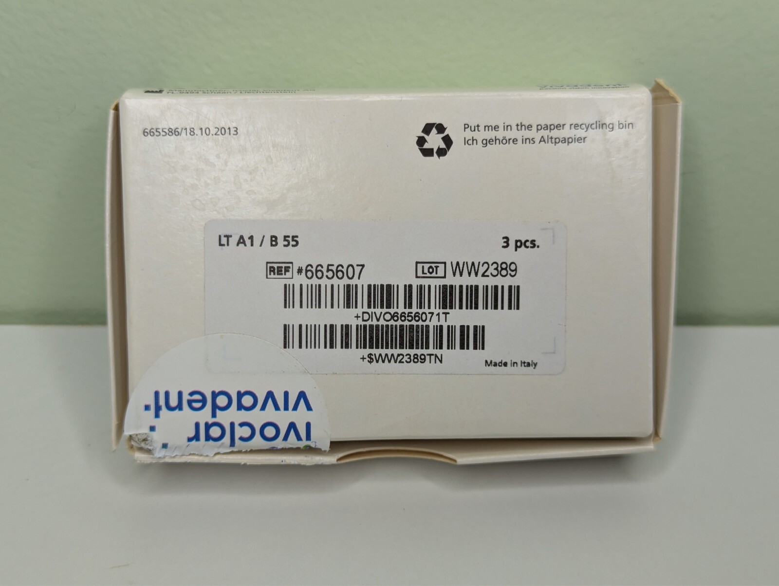 Telio CAD Planmill LT A1/B55 Ivoclar 1 Piece Open Box
