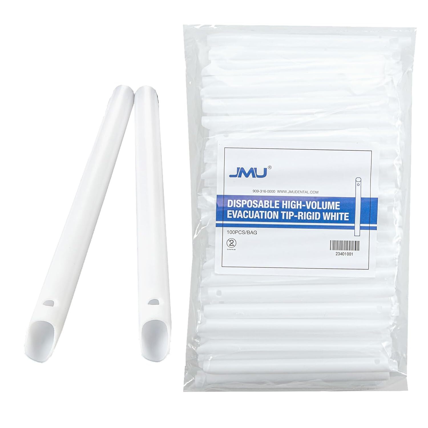 100Pcs Dental HVE High Volume Evacuation Speed Suction Tips Rigid White