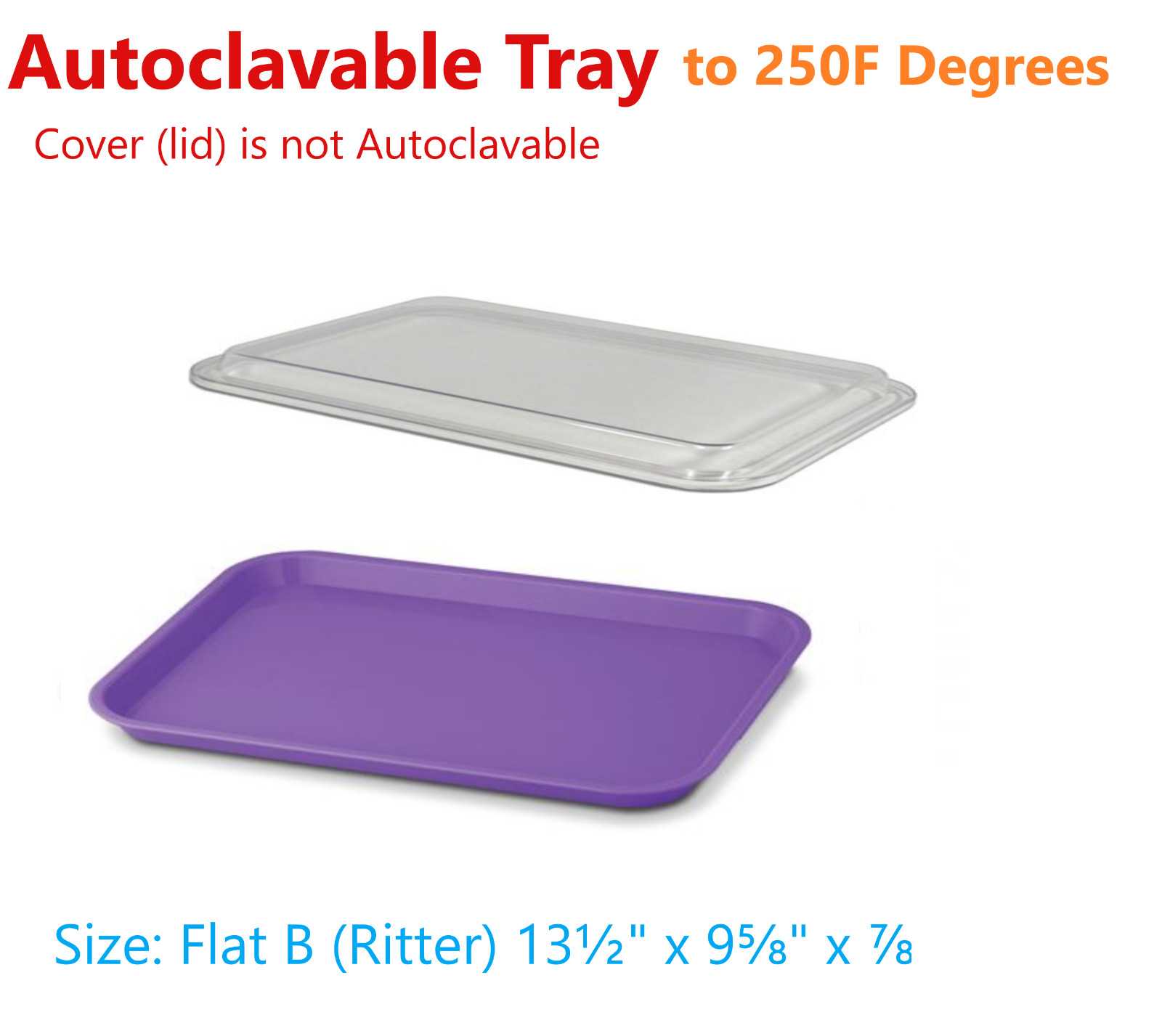 Dental B Tray Procedure SetUp B Ritter Tray with Clear Lid Cover – 1 Set