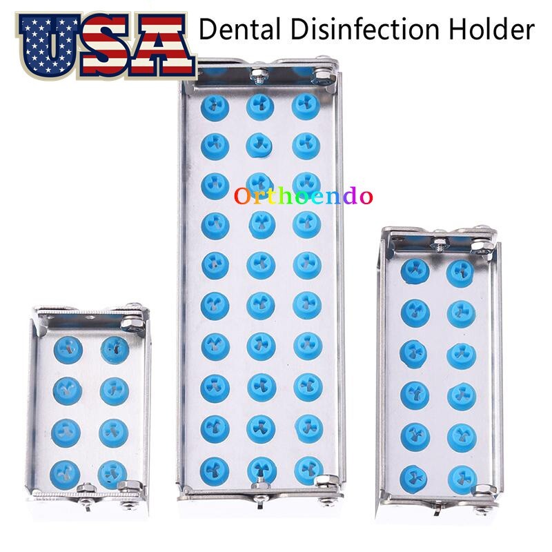 8/12/30Hole Dental Burs Disinfection Autoclave Stand Holder Block Case Steel USA