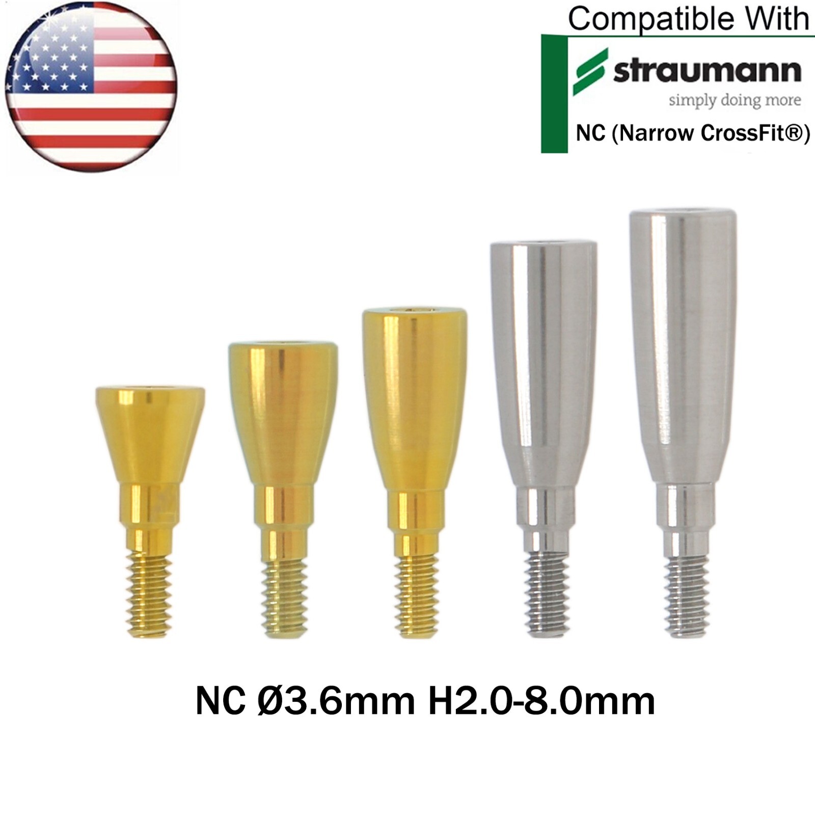 US Dental Healing Abutment NC/RC Healing Closure Caps Fit Straumann ITI BL/BLT