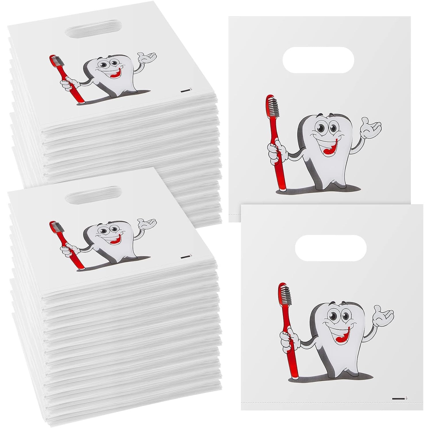 200 Count Plastic Dental Bags with Handles – Perfect for Patient Encouragement