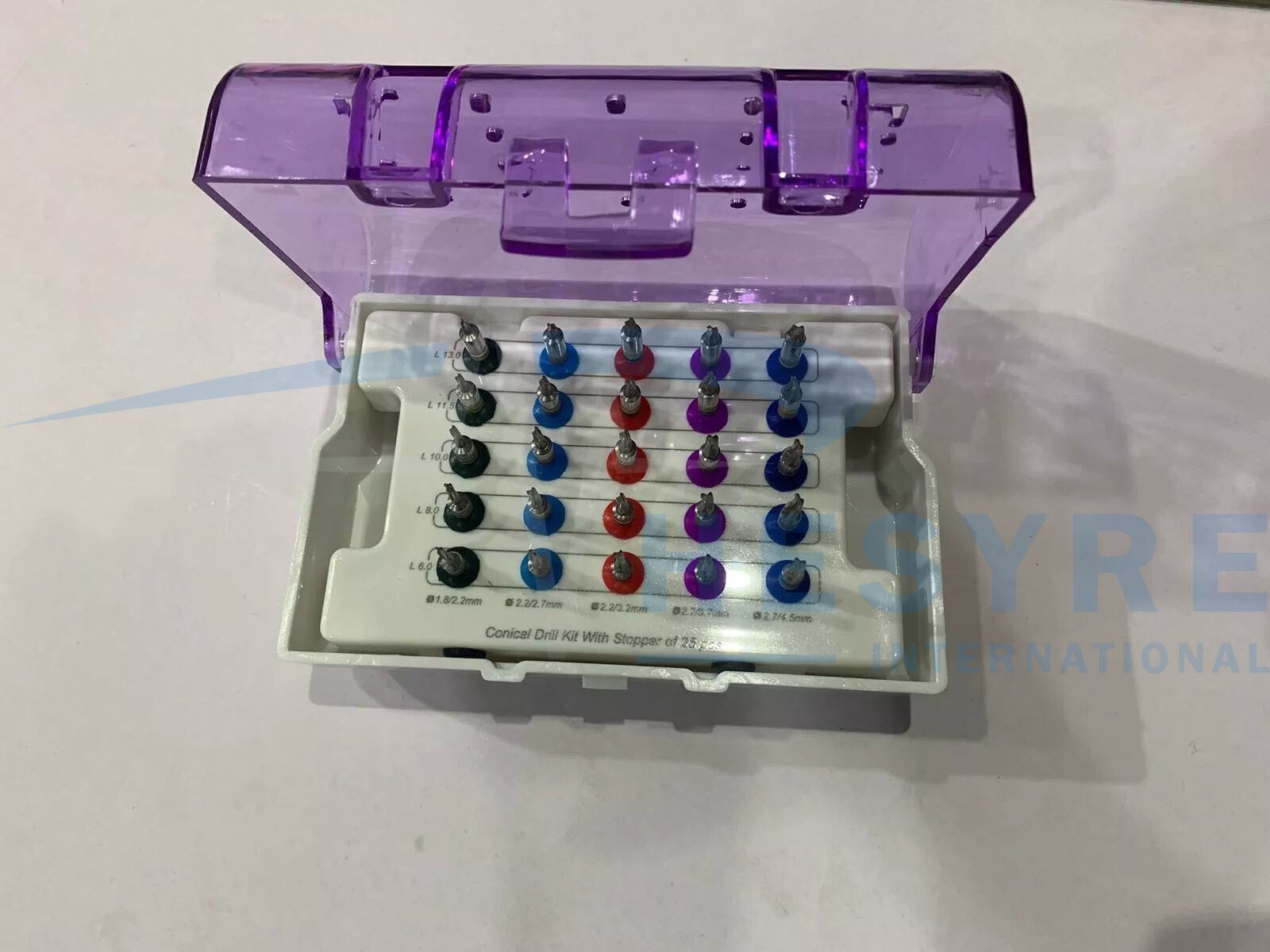 Dental Conical Drills Kit 25pcs Set