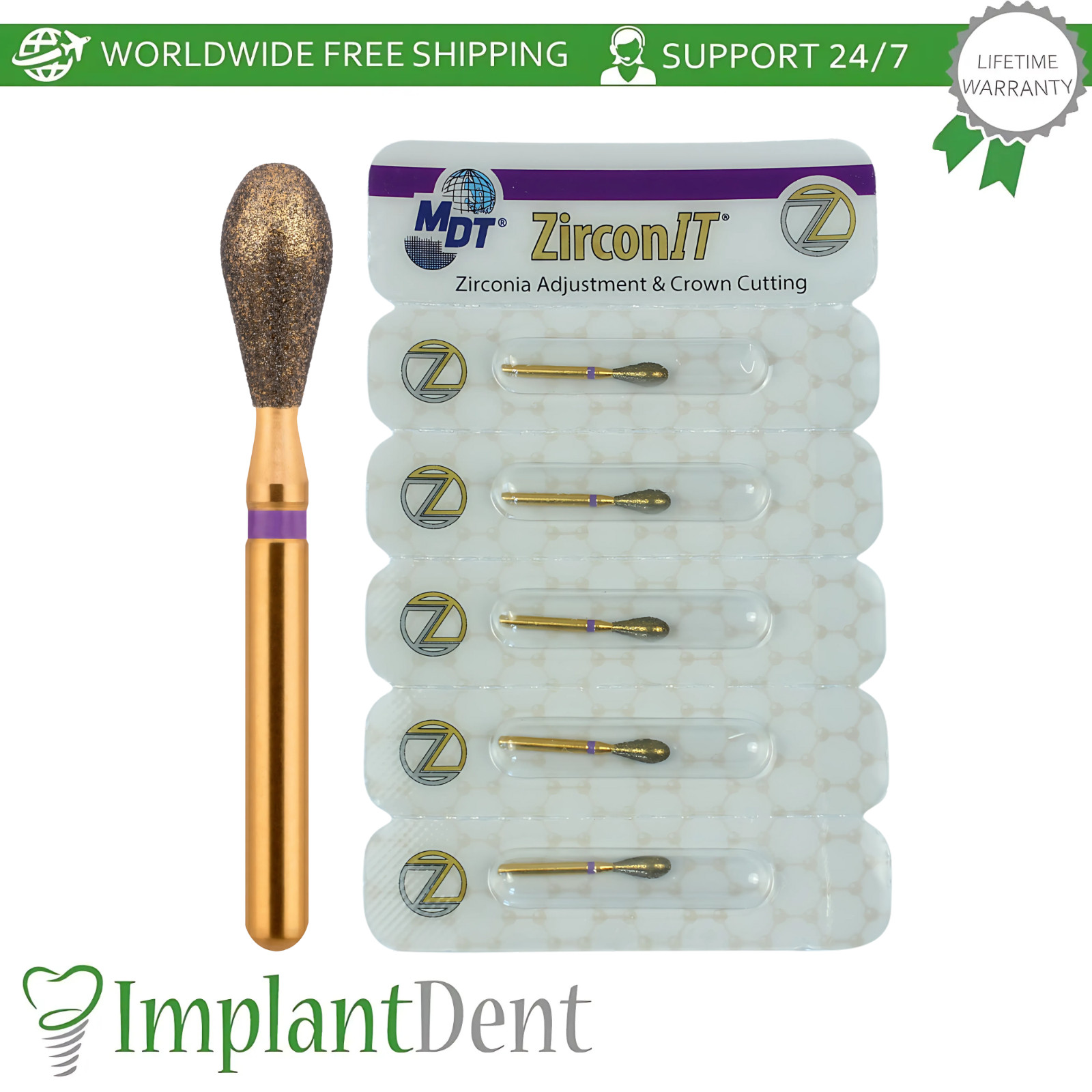 Dental MDT Football FG ZirconIT ADJ Diamond Burs Z276 Ceramic Restorations