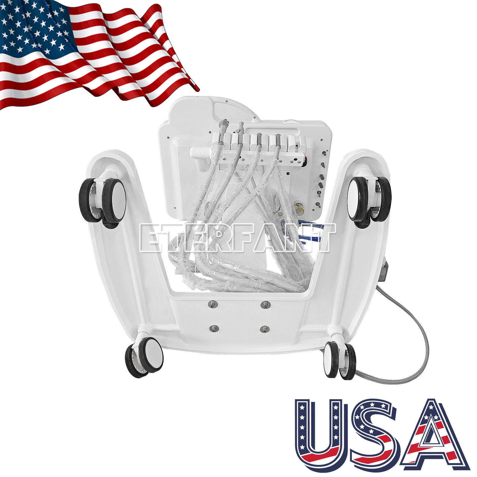 Portable Mobile Dental Delivery Unit System Cart Treatment Compressor 4-Hole New