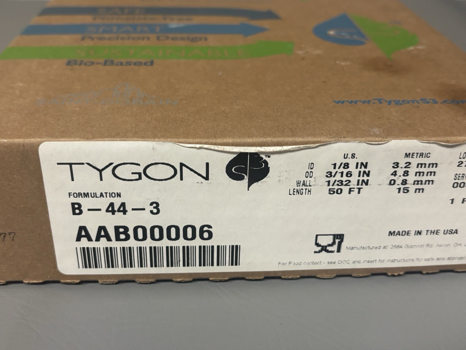 TYGON AAB00006 B-44-3 1/8″ ID 3/16″ OD Clear Flexible PVC Tubing 50 FT
