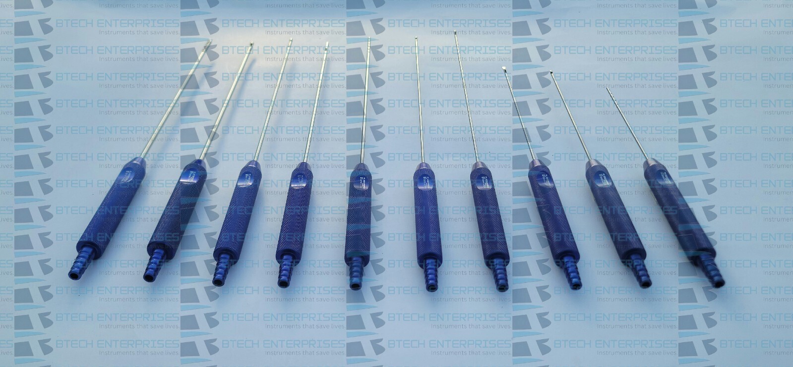 Liposuction Fixed Handle Cannulas Set of 10 Pcs Lipo Plastic Cosmetic Surgery