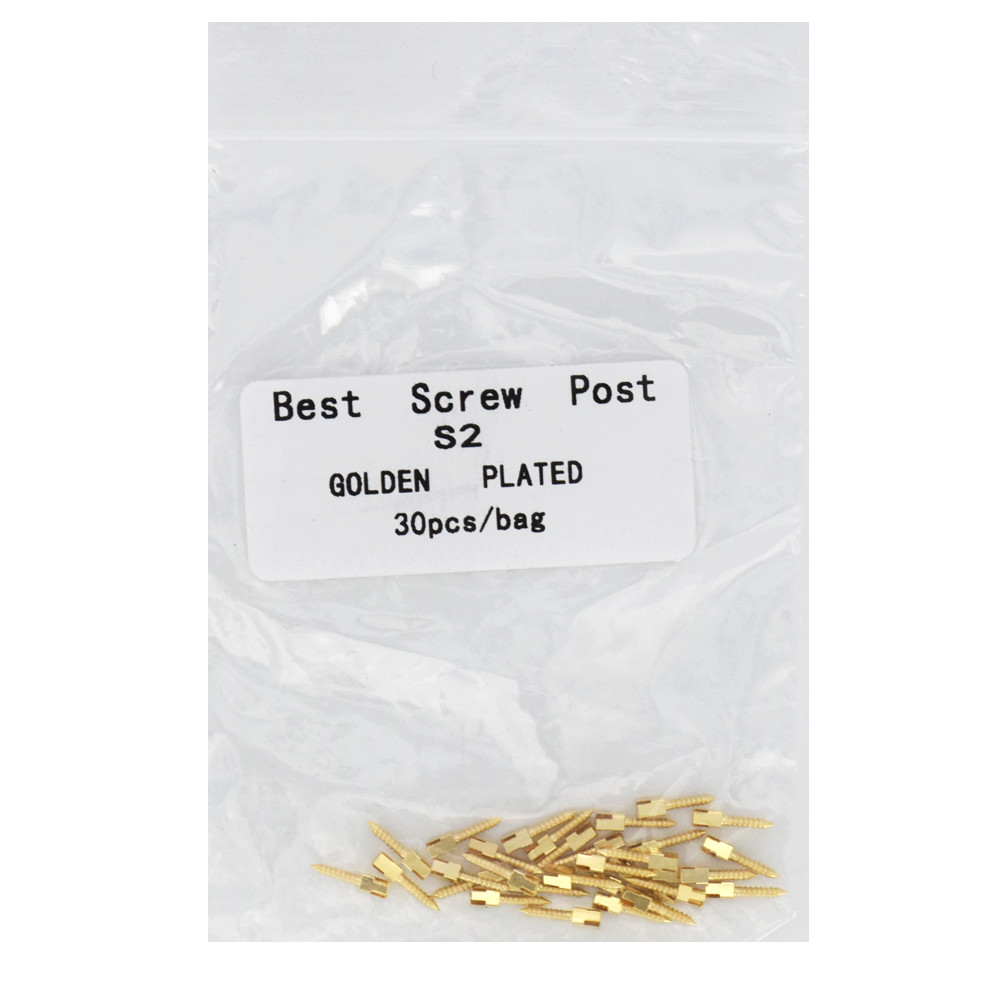 30 Pcs Dental Screw Post 24K Gold Plated Conical Refills S/M/L/XL For Root Canal