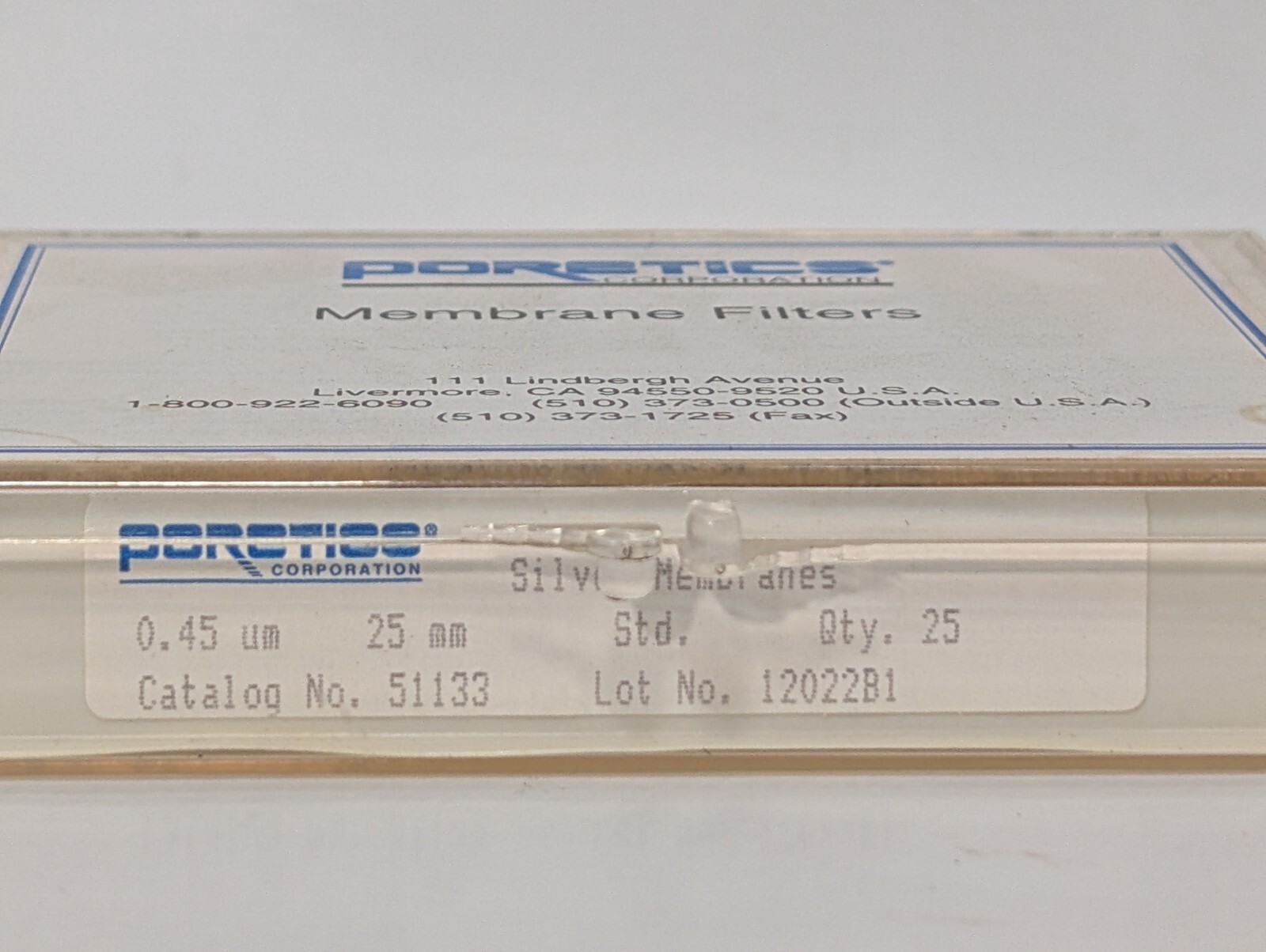 Poretics Corp. 51133 Silver Membrane Filter Discs, 25mm, 0.45μm