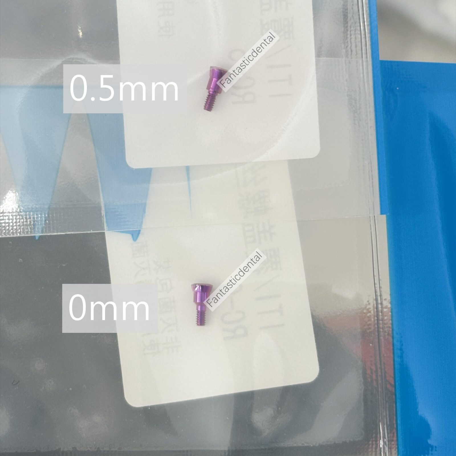 2 Pcs Dental RC Closure Screw Healing Cap Abutment Height 0mm 0.5mm