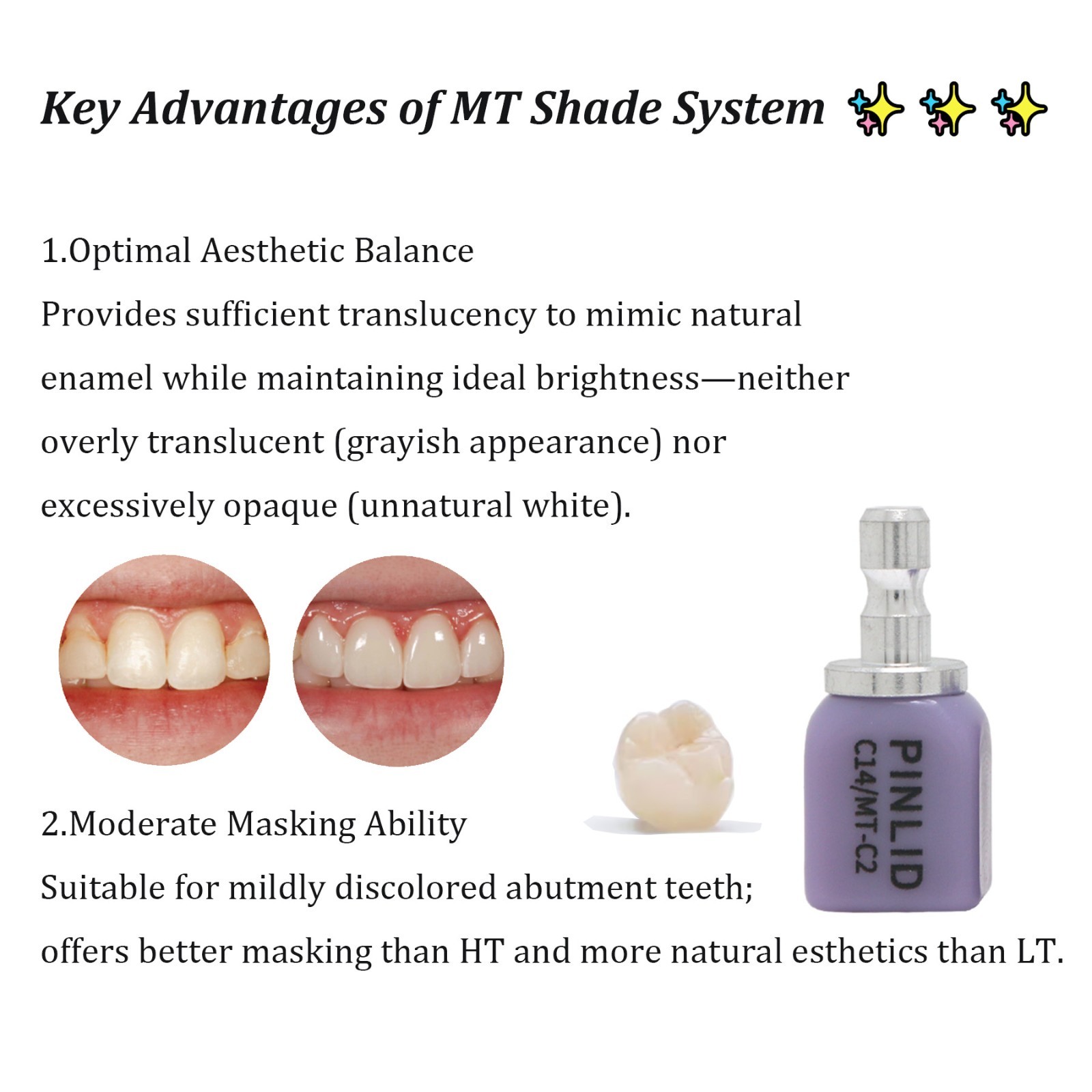 Dental MT Lithium disilicate glass-ceramics Blocks Emax CAD Milling CEREC Inlab