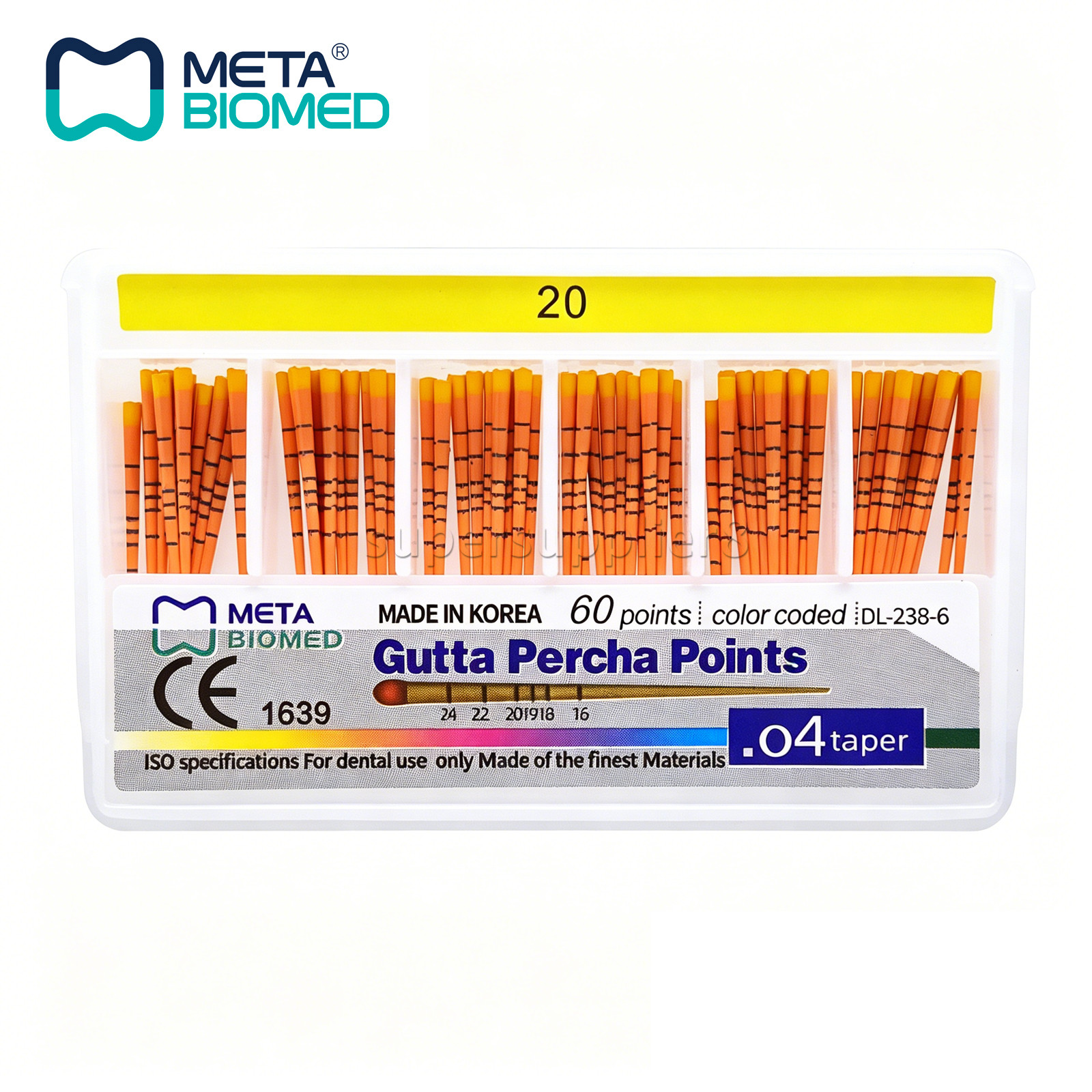 Dental Endodontic Gutta Percha Points Taper .02 .04 or .06, 120 or 60/pk,#15-40