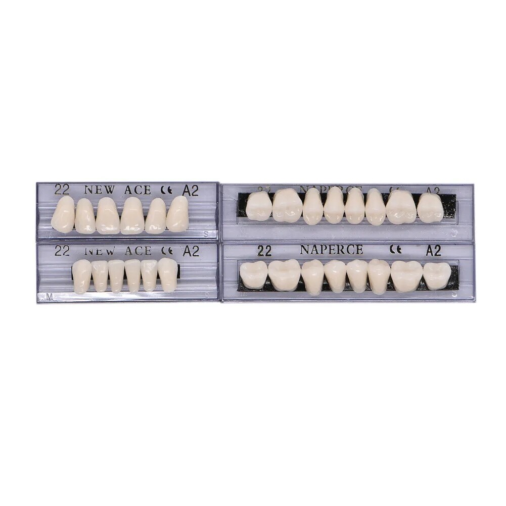 168pcs Acrylic Resin A1/A2/A3 Dental Denture Teeth Upper Lower Shade 22#/23#/24#