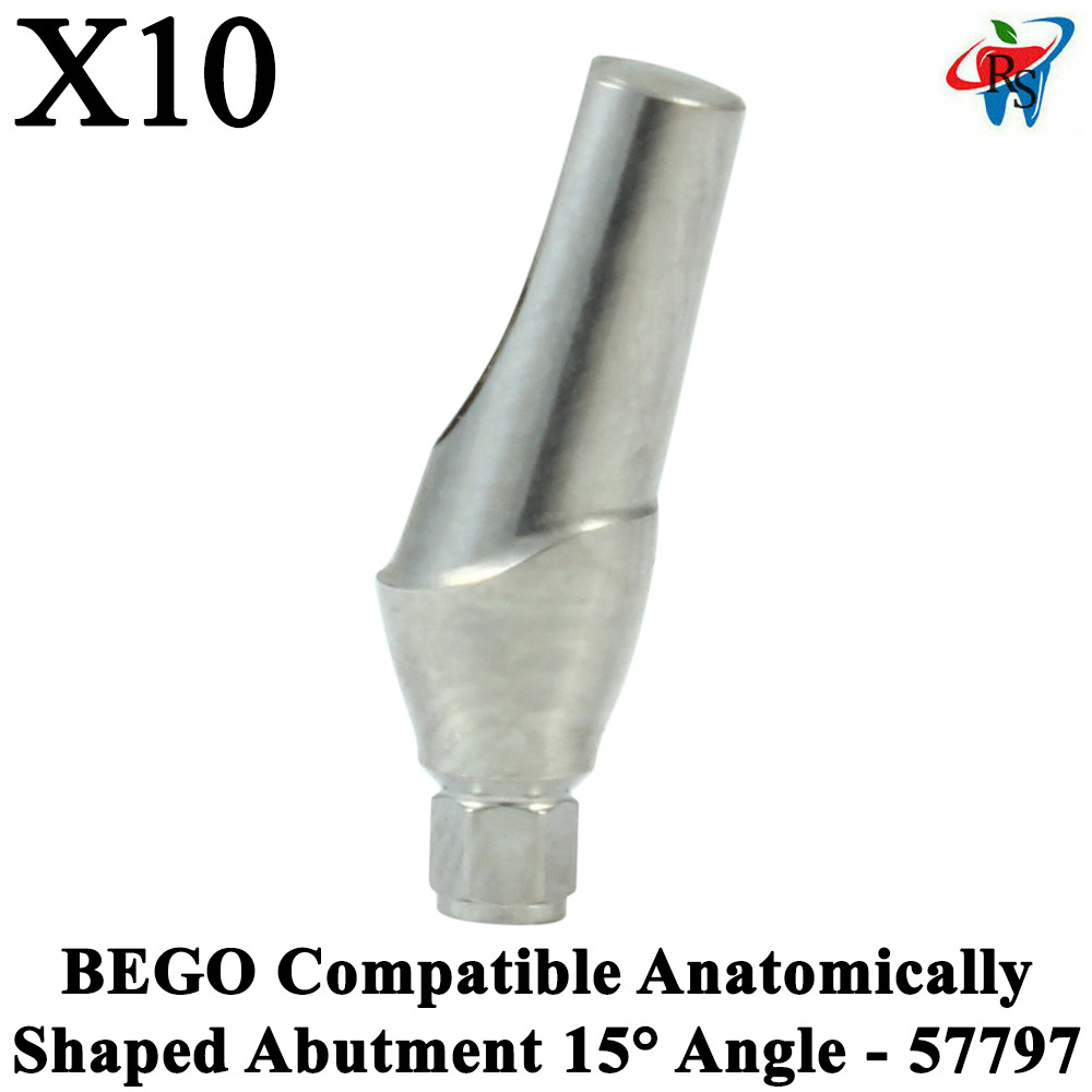 10pcs Dental BEGO Compatible Anatomically Shaped Abutment 15° Angle – 57797