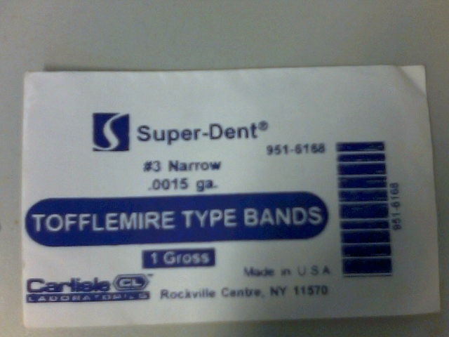 Tofflemire Type Matrix Bands #3 .0015 Narrow Pk/144 951-6168
