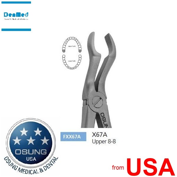 OSUNG X67A Extraction Forcep Upper 8-8 for adults. Smaller pattern – #FX 450415
