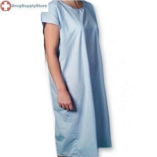 MIL Core Large Full Open Patient Gown, Blue