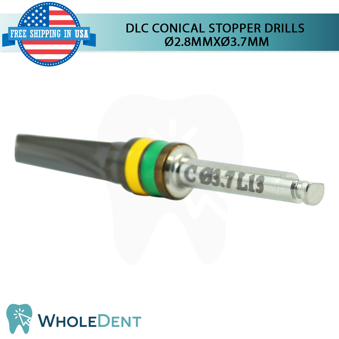 DLC Conical Integral Stopper Drill Ø2.8XØ3.7 Dental Im plant Tool Instrument