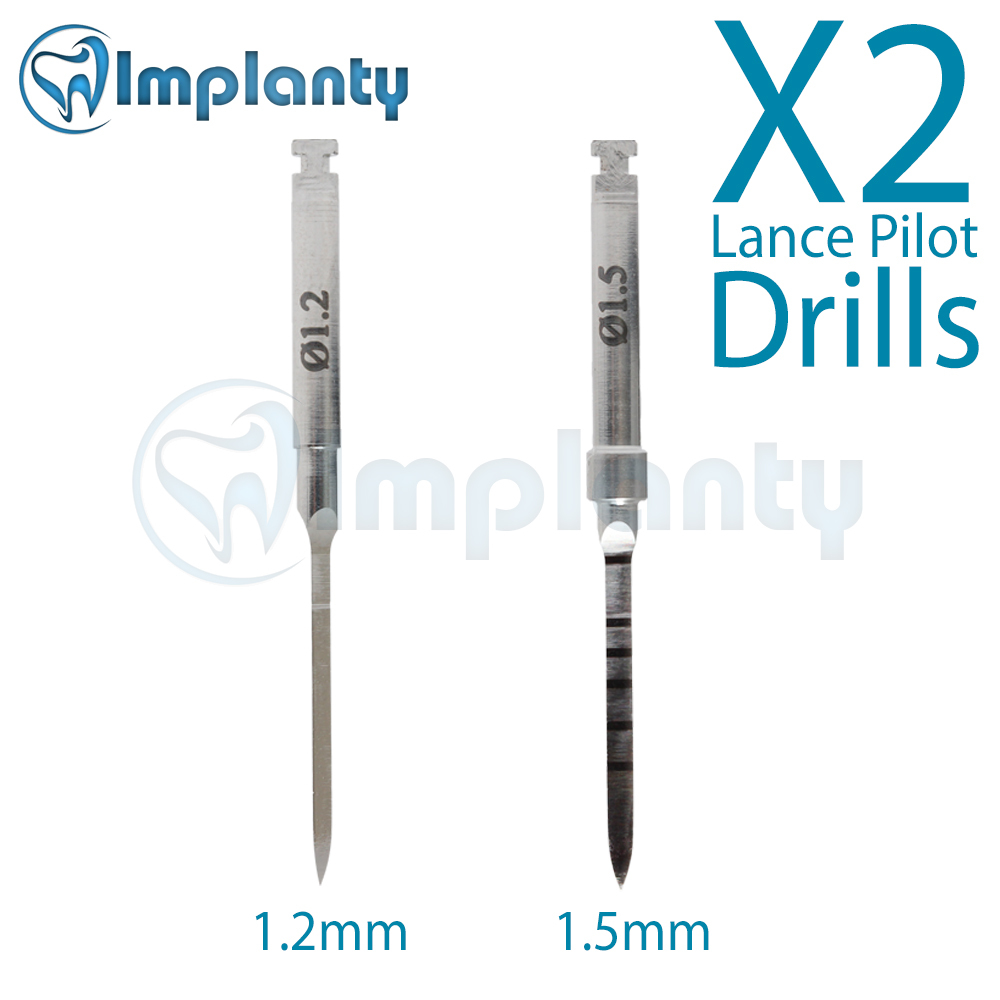 2x Dental Marking Lance Pilot Drill Ø1.2mm+Ø1.5mm Stainless Steel Dentistry
