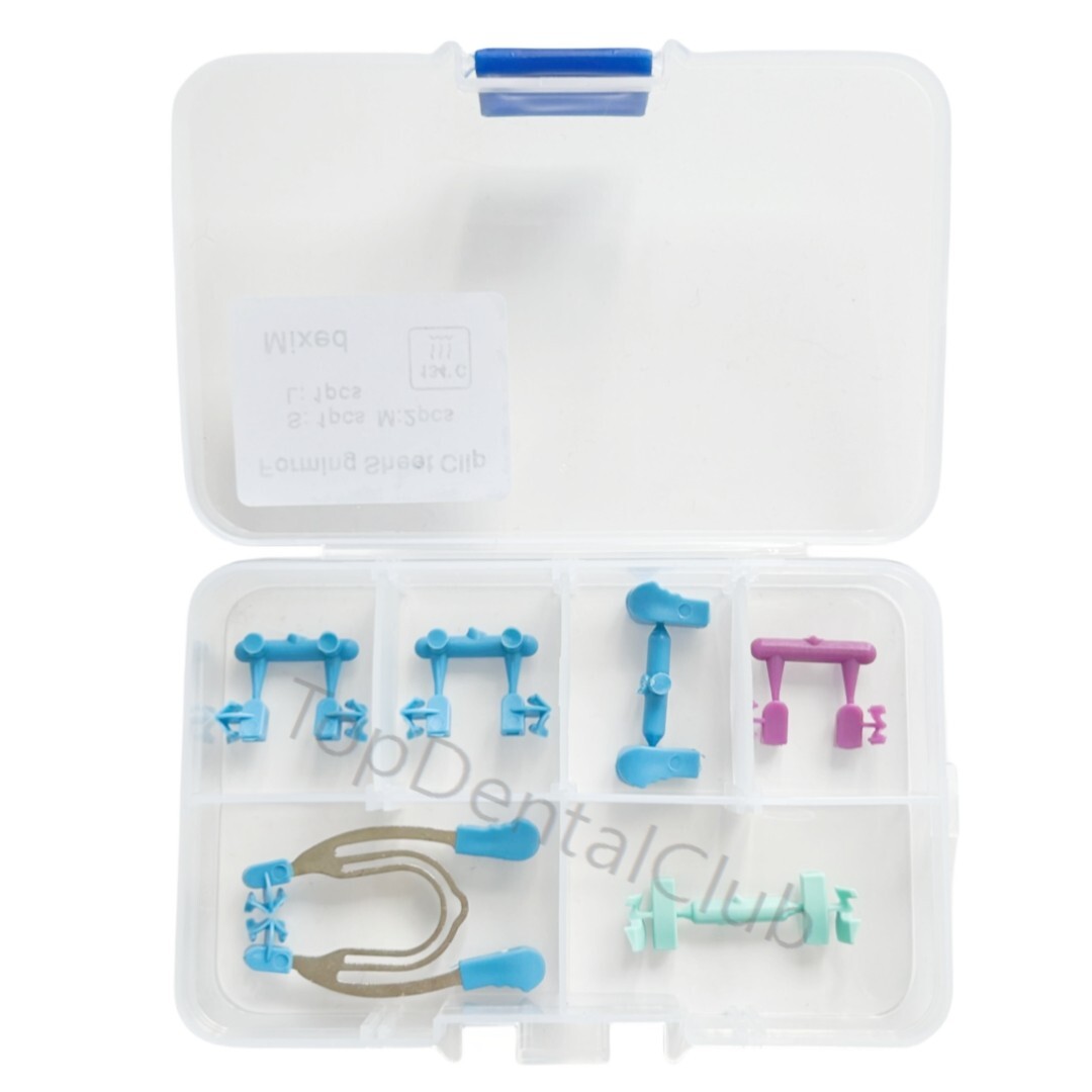 1Box Dental Matrix Sectional Contoured Metal Spring Clip Rings Matrices Clamps