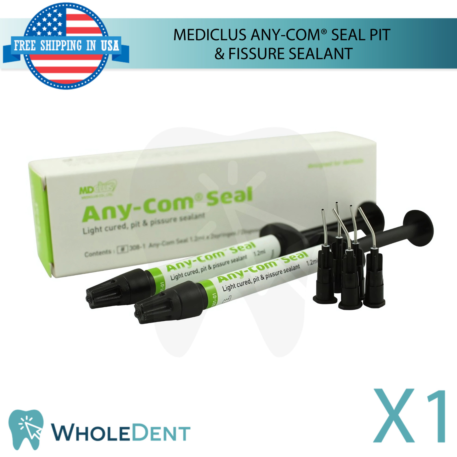 Dental Any-Com® Seal Pit & F!ssure Sealant 1.2g x 2 Caries Prevention Lab