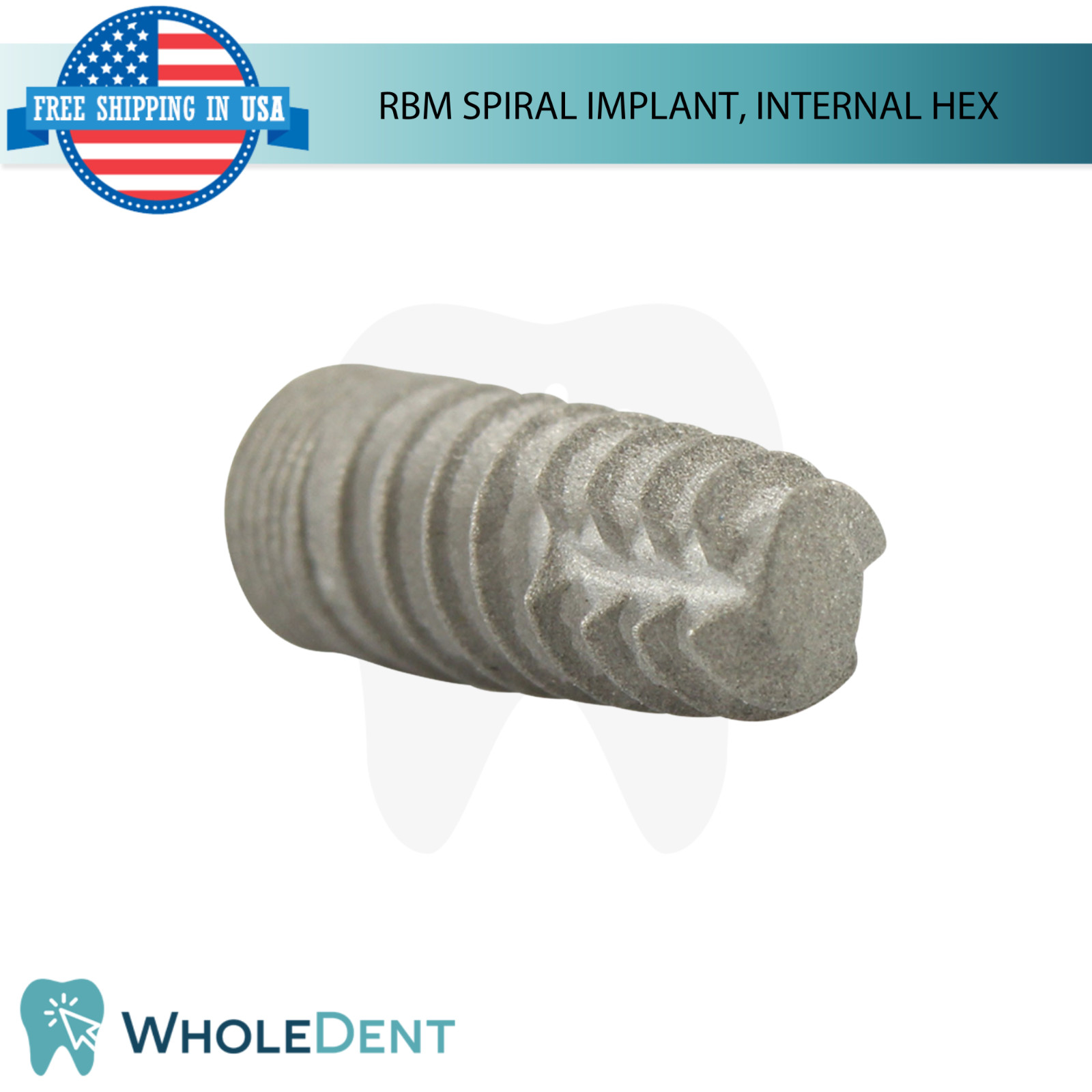 Dental RBM Spiral Fixture Int Hex 2.42mm Slim 2.0mm System Titanium Stability