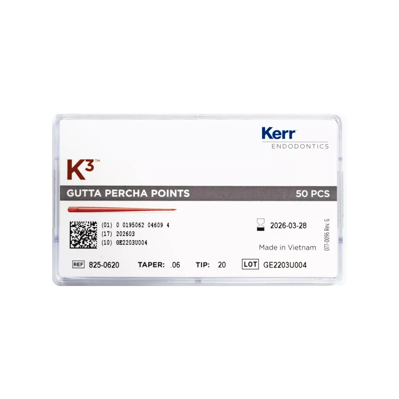 Kerr Endodontics K3 Gutta Percha Points (50 PER Pack)
