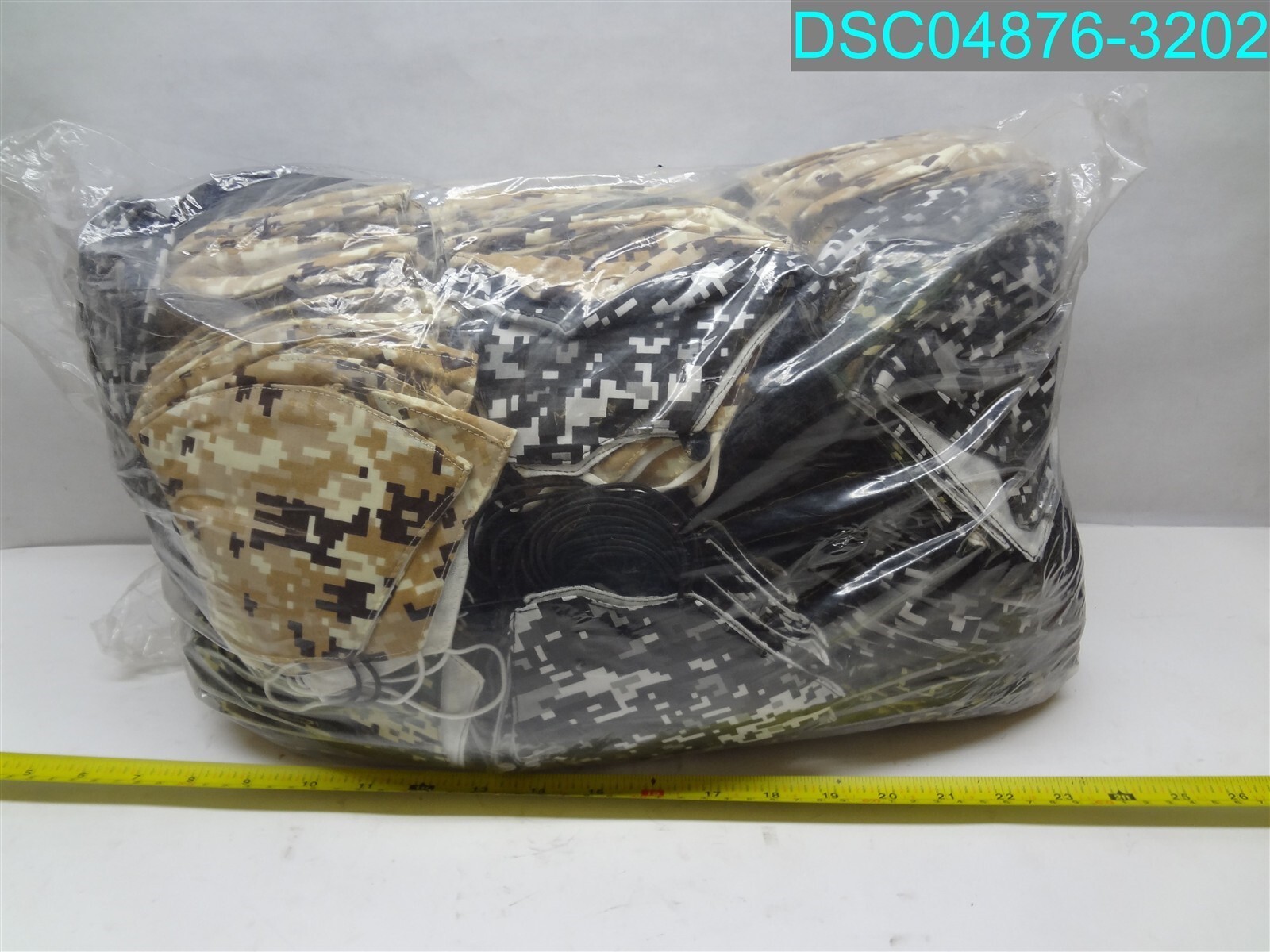 QTY=200: Pixel Brown Green And Black Camo Camouflage Adult Cloth Face Mask