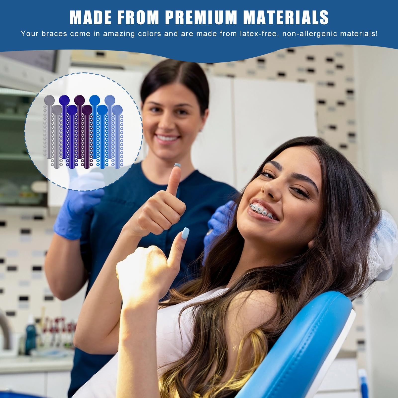 TTKBHHQ-Multi-Color Orthodontic Ligatures 2080 Pieces and DIY Tools, colorful