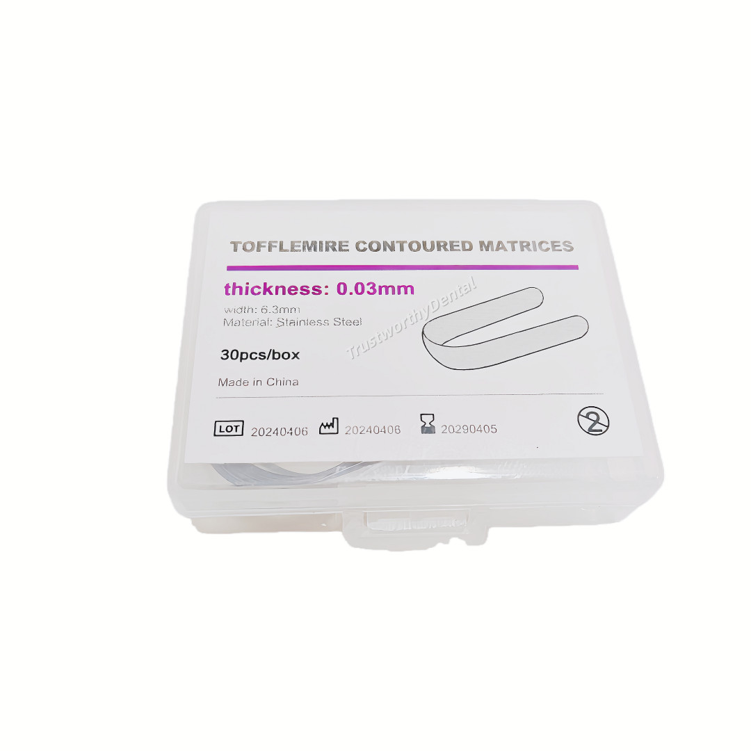 1Box Dental Tofflemire Contoured Matrices Stainless Steel Premolars Matrix Bands