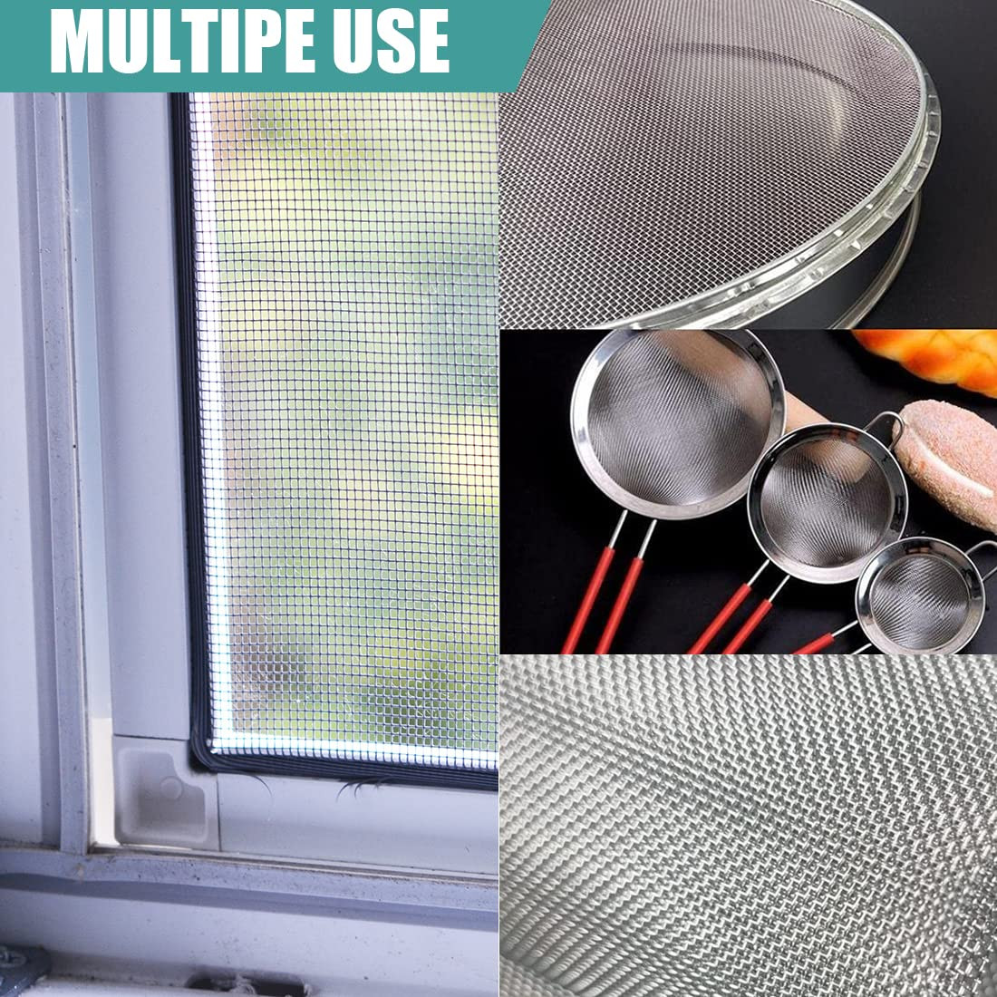 Stainless Steel Mesh Sheets Mesh Fabric Roll Wire Mesh Screen Heat Resistant Met