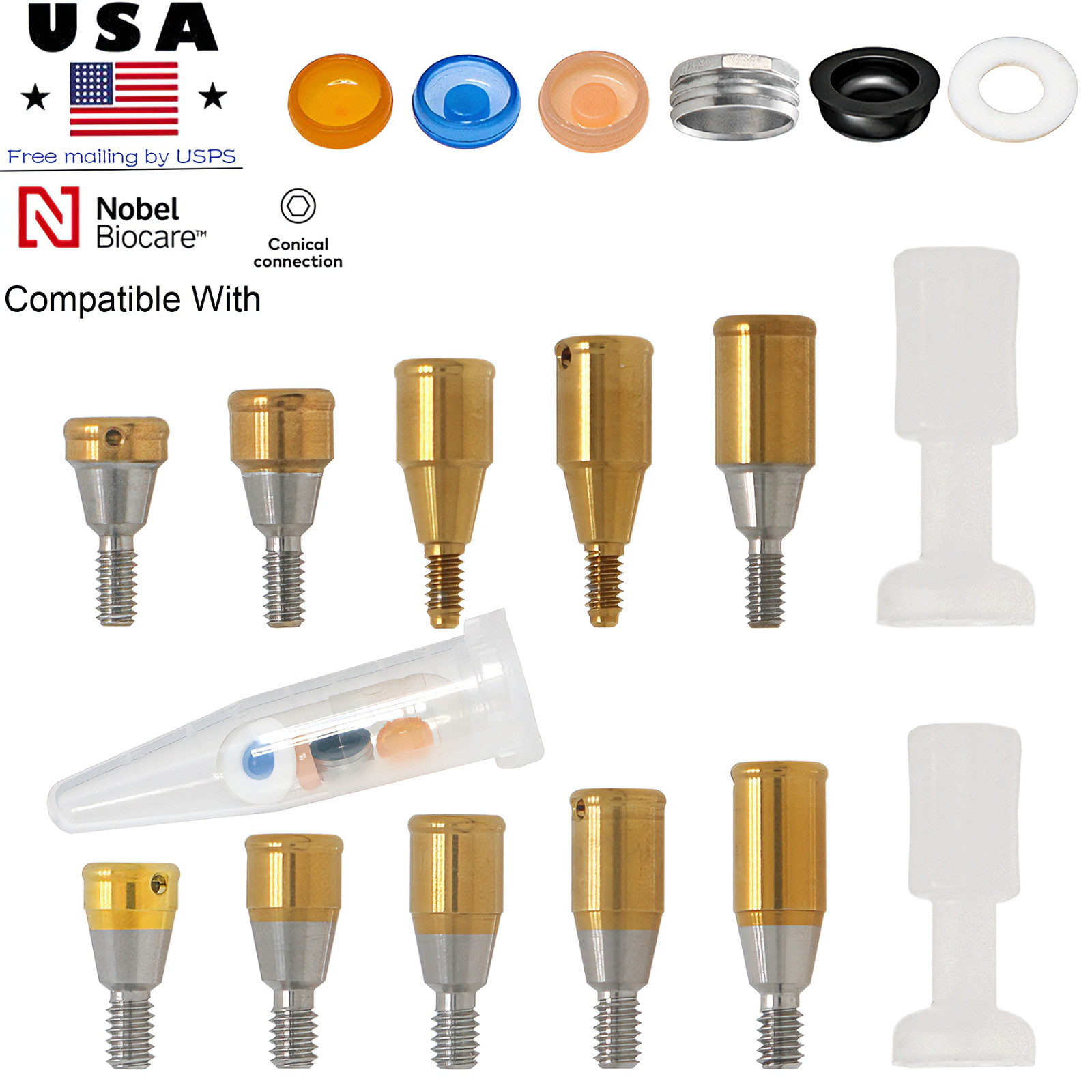 US NOB Dental Locator Abutment For Nobel Biocare NP/RP Conical Connection Active