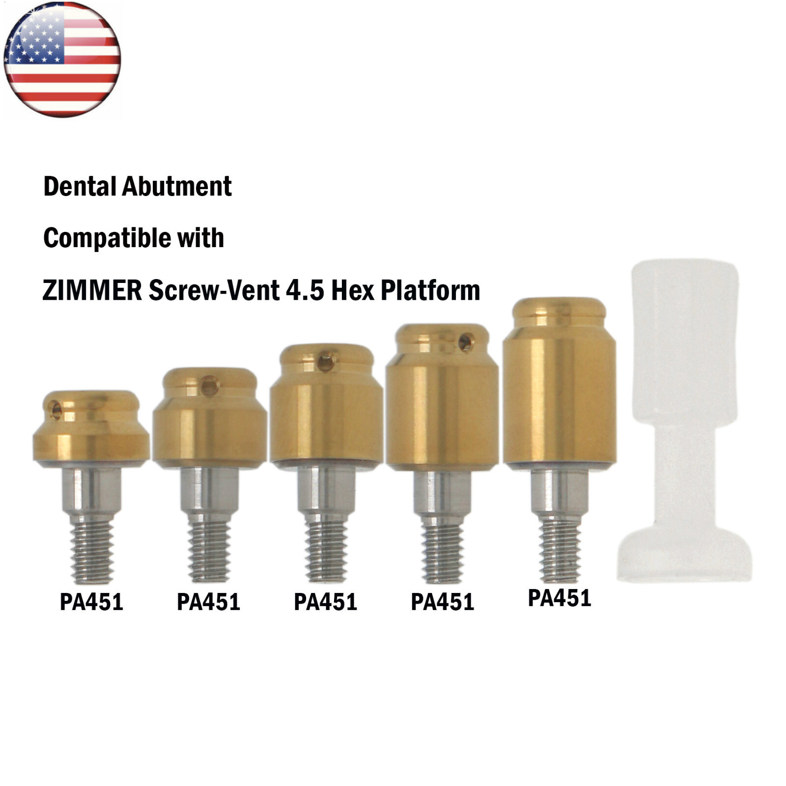 US Dental Locator Abutment Male Cap Implant Tool fits Zimmer PAØ4.5mm Removable
