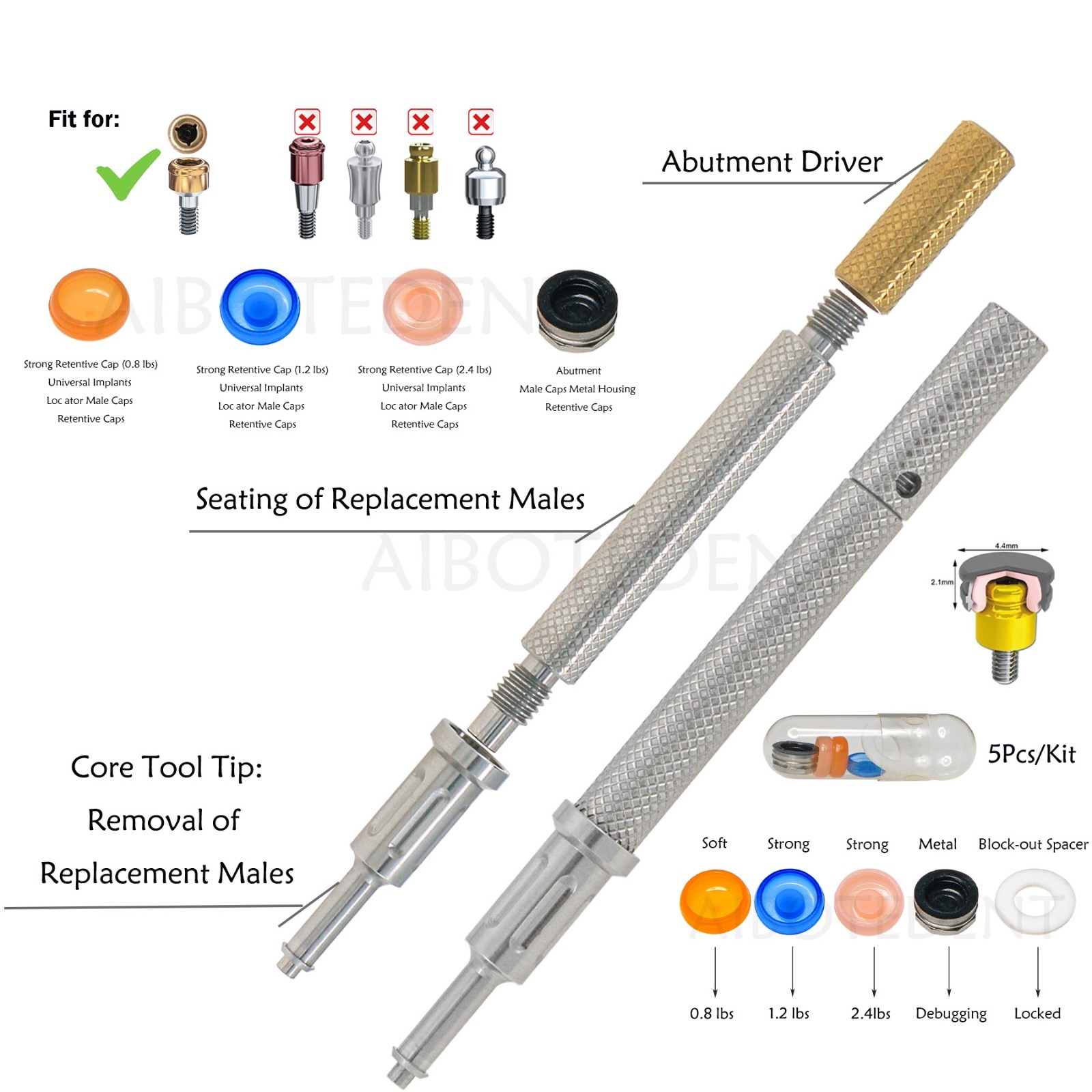 US Zest Locator Abutment for Zimmer Screw Vent 3.5/4.5 Platform and compatibles