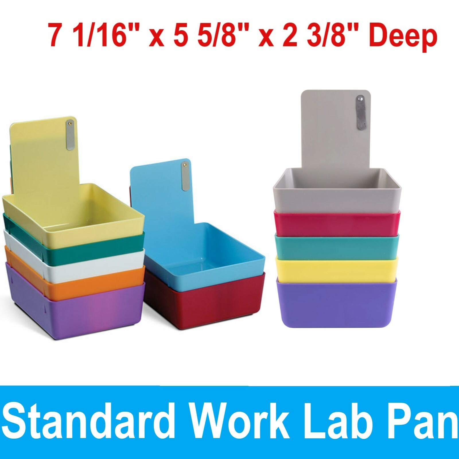 Dental Lab Pans with metal clip Size Medium 7 1/16″ x 5⅝” x 2⅜”Deep Work Lab Pan