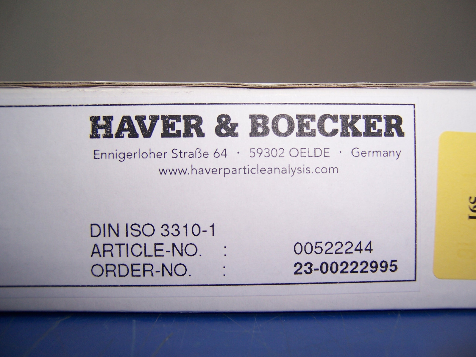 14391 Haver & Boecker 80 micron Test Sieve for Alpine-Air jet 203x28mm SS metal