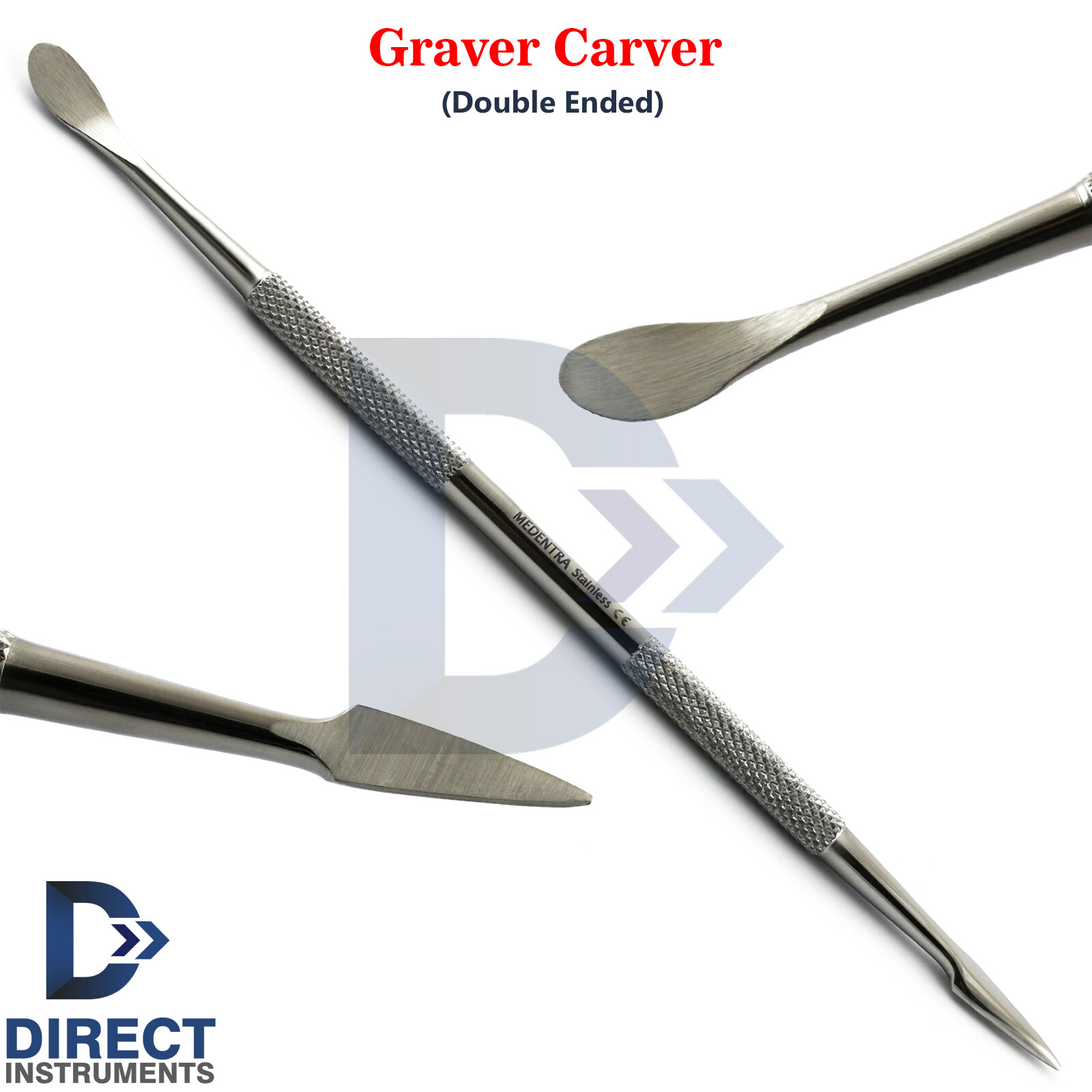 2Pcs Set Dental Graver Wax Carver Gritman Spatula Lab Waxing Scooping Spreading