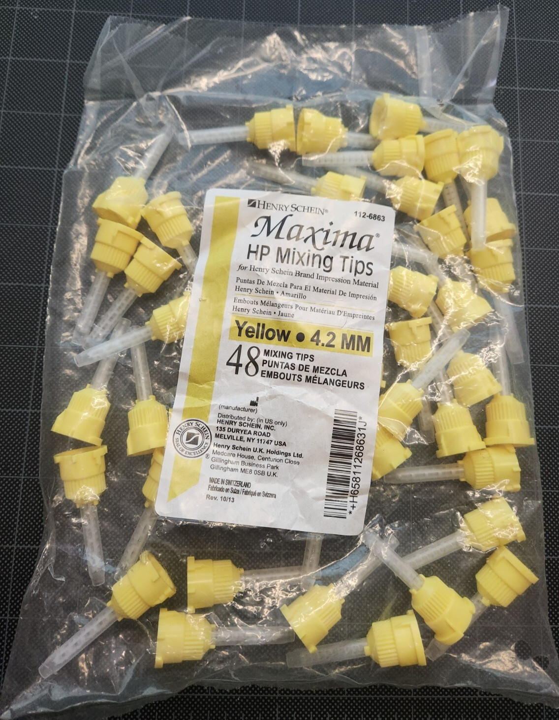Henry Schein Maxima Yellow HP Mixing Tips 4.2mm JD11