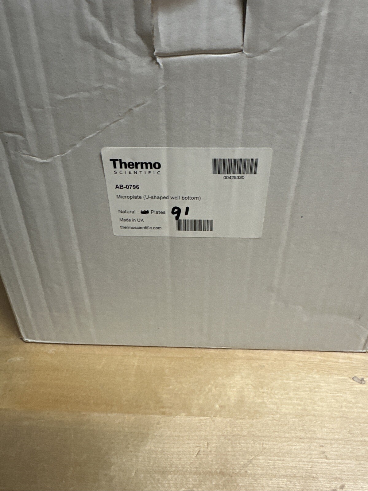 Thermo Scientific AB-0796 U-Shaped Well Bottom Microplates 330 μL (Case of 91)