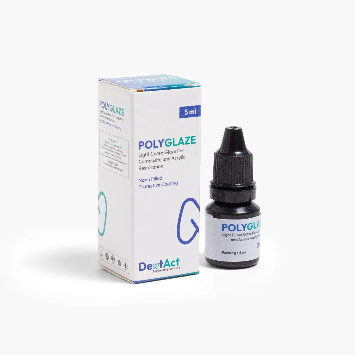 DentAct PolyGlaze Dental Light Cured Glaze For Composite and Acrylic Restoration