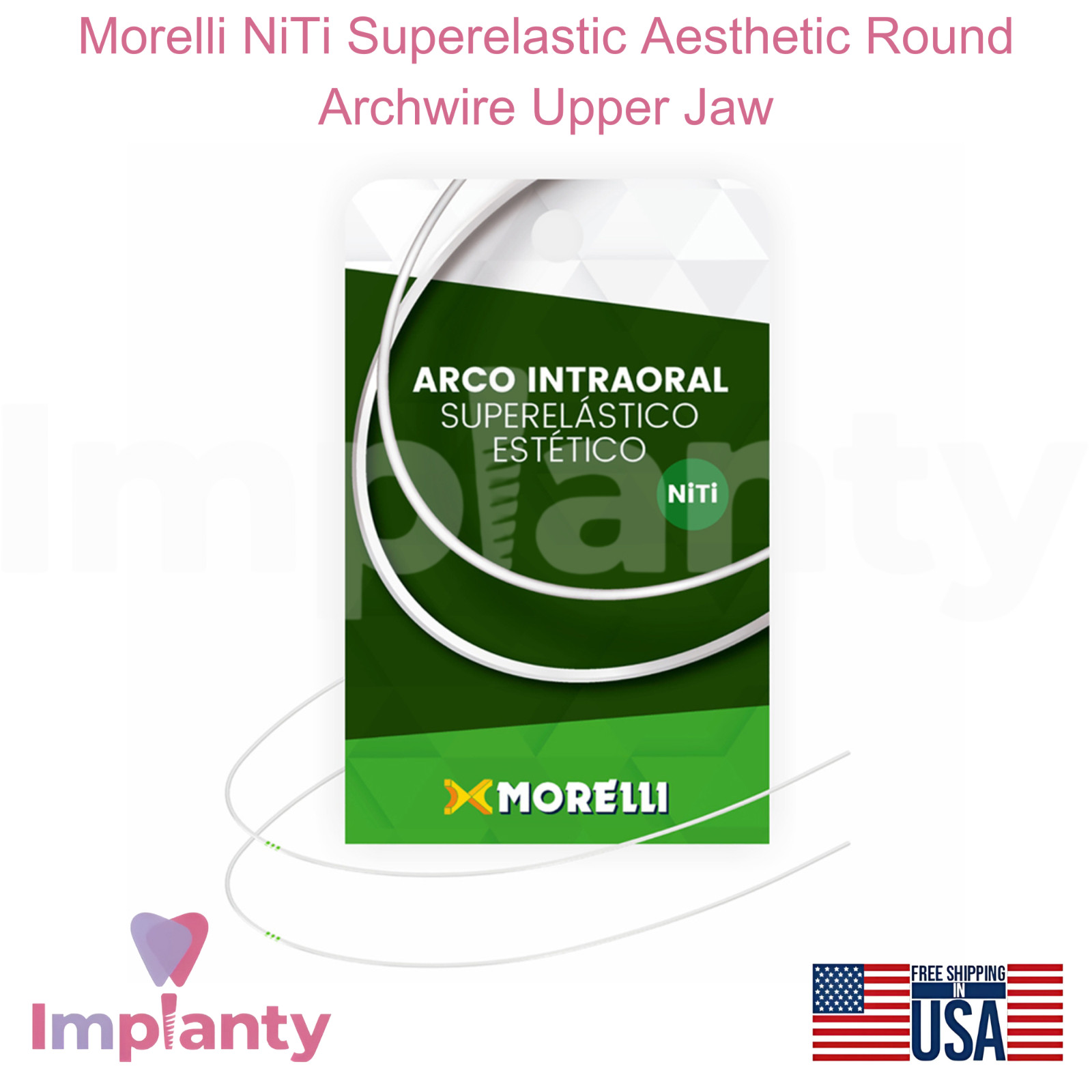 Morelli NiTi Superelastic Aesthetic White Round Dental Archwire Upper Jaw